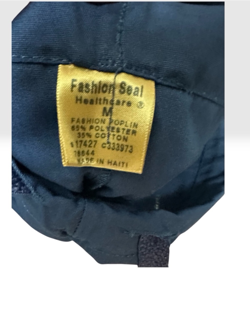 Navy Blue Drawstring Scrub Pants - Picture 3 of 3